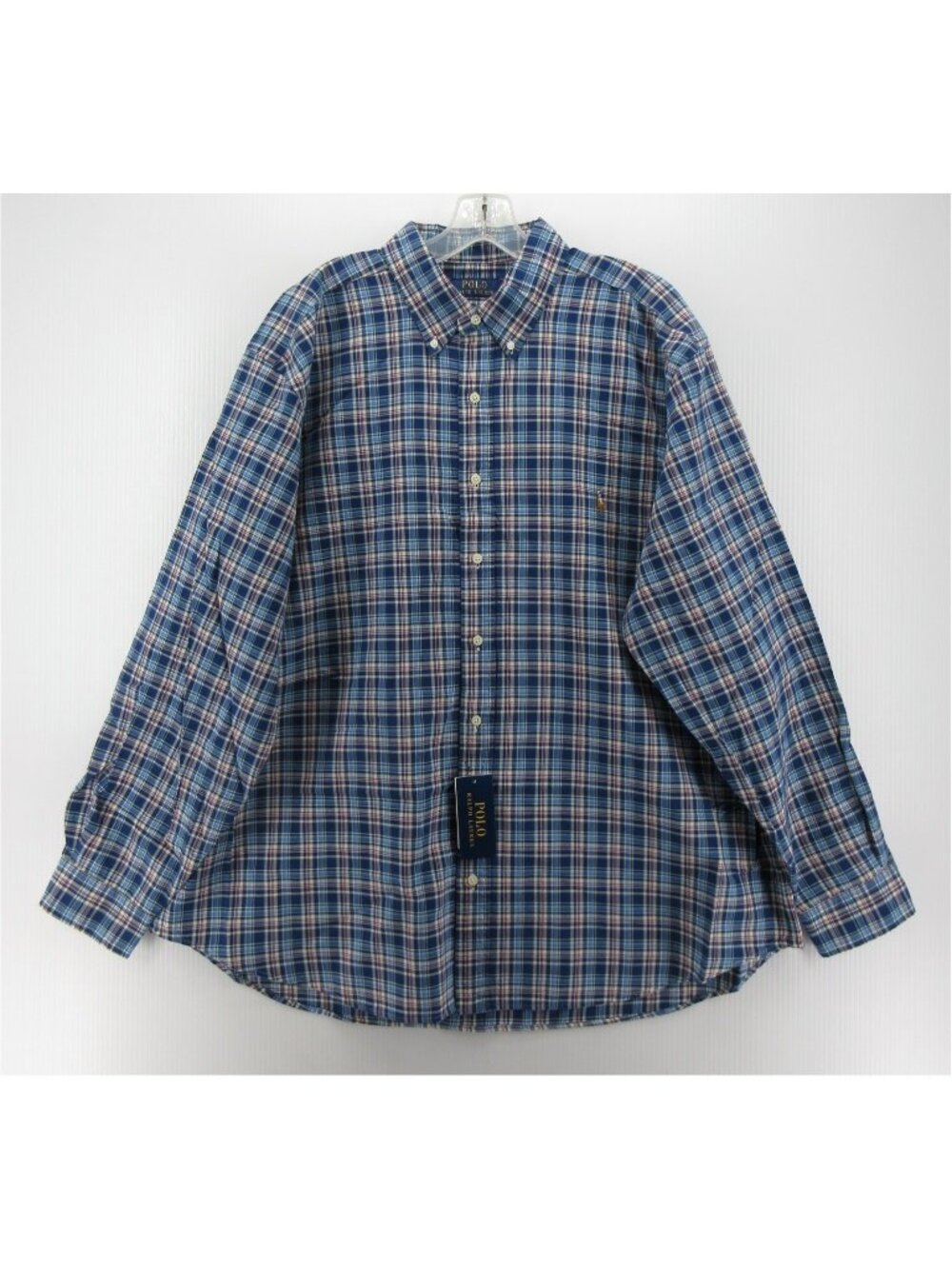 Polo Ralph Lauren Shirt 2XB Plaid Oxford Cloth OCBD Plaid Flesh Pony
